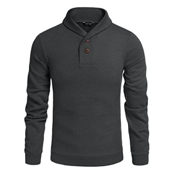 COOFANDY Men's Fashion Shawl Collar Pullover Casual Long Sleeve Knitted Sweaters