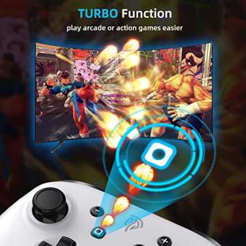 EasySMX Switch Controllers, Wireless Switch Pro Controller for Switch/Switch Lite/Switch OLED/PC/iOS/Android,Switch Remote Gamepad with LED Light/Programmable/Vibration/Turbo/Wakeup/Screenshot