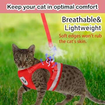 Versatile Cat and Puppy Harness with Leash Set, Escape-Proof, Adjustable & Soft Mesh