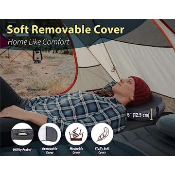 TREKOLOGY Ultralight Inflatable Camping Pillow - Compact & Comfortable Blow Up Pillow for Backpackin...