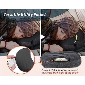 TREKOLOGY Ultralight Inflatable Camping Pillow - Compact & Comfortable Blow Up Pillow for Backpacking, Hiking, and Travel - Aluft Plus Series