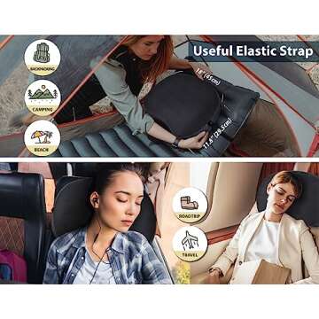 TREKOLOGY Ultralight Inflatable Camping Pillow - Compact & Comfortable Blow Up Pillow for Backpacking, Hiking, and Travel - Aluft Plus Series