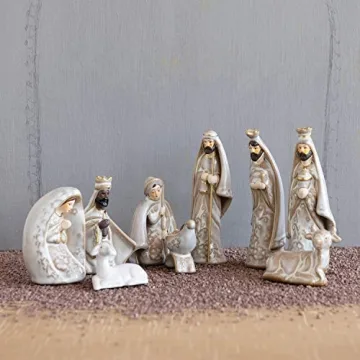 Unique Stoneware Nativity Set for Christmas Decor