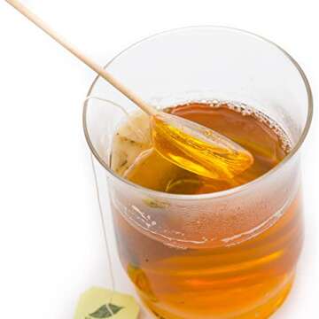 Hand Made in USA Honey on Wooden Stirrer Gift Pack (6 Count - Individually Wrapped) (Clover Honey)