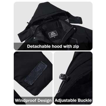 MAGCOMSEN Snowboarding Jackets for Men Warm Waterproof Jacket Ski Jacket Military Tactical Jacket Coat Winter Parka with Hood Raincoat (US M=CN 2XL)