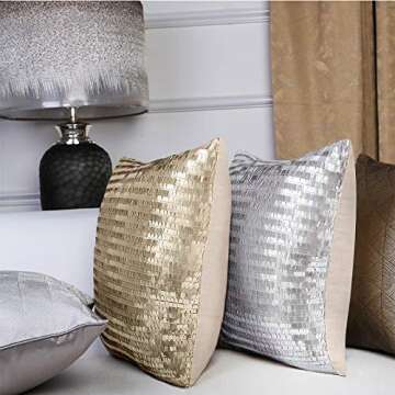 Merrycolor Glitter Sequin Pillow Cover for Home Decor