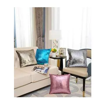 Merrycolor Glitter Sequin Pillow Cover for Home Decor