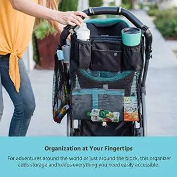 Universal Stroller Organizer with Cup Holders and Storage