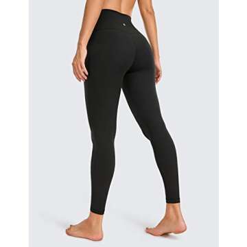 CRZ YOGA Butterluxe Womens Workout Leggings 26.5''- Full Length High Waisted Yoga Pants Buttery Soft Athletic Gym Lounge Black Medium