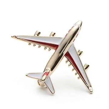 Alloy Airplane Brooch Pins - Stylish Enamel Jewelry for All Occasions
