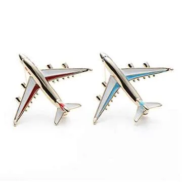 Alloy Airplane Brooch Pins Luxury Brand Enamel Jewelry