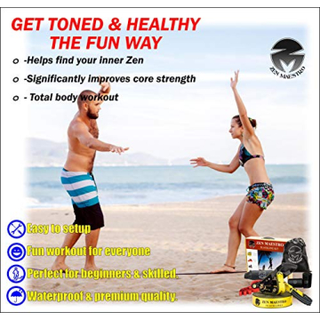 Zen Maestro Slackline Kit 65ft for Outdoor Fun and Fitness