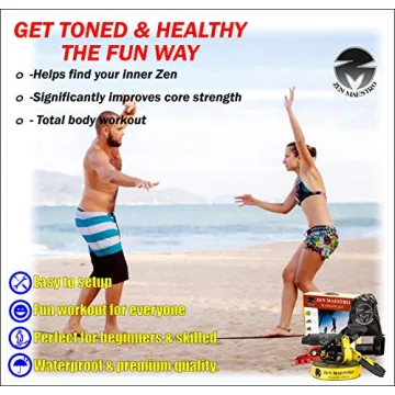 Zen Maestro Slackline Kit 65ft for Outdoor Fun and Fitness