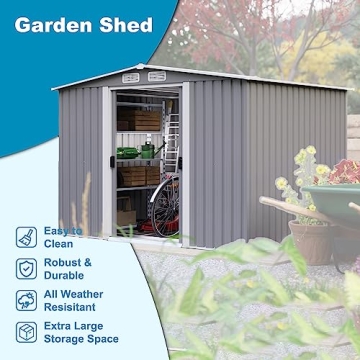 Goohome 6Ft x 8Ft Waterproof Outdoor Storage Shed