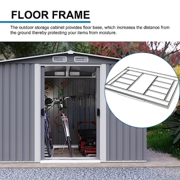 Goohome 6Ft x 8Ft Waterproof Outdoor Storage Shed