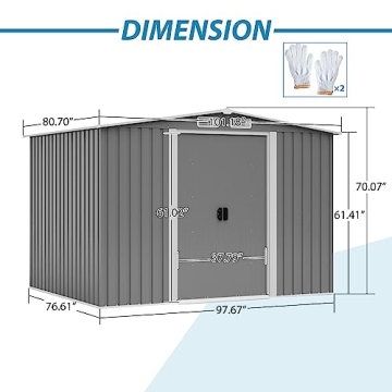Goohome 6Ft x 8Ft Waterproof Outdoor Storage Shed
