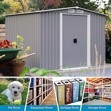 Goohome 6Ft x 8Ft Waterproof Outdoor Storage Shed