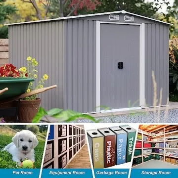 Goohome 6Ft x 8Ft Waterproof Outdoor Storage Shed