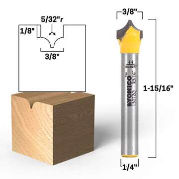 YONICO Roundover Router Bit 5/32-inch Radius for CNC
