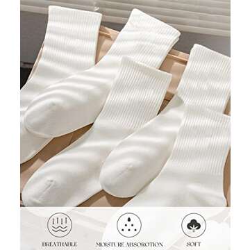 HAVE A TREE 3-6 Pack Womens Crew Lightweight Thin Casual Calf Socks Size 6-11 (H001-6W)