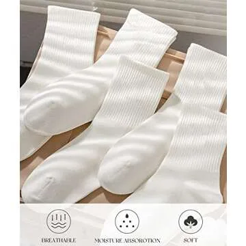 HAVE A TREE 3-6 Pack Womens Crew Lightweight Thin Casual Calf Socks Size 6-11 (H001-6W)