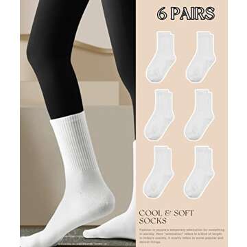 HAVE A TREE 3-6 Pack Womens Crew Lightweight Thin Casual Calf Socks Size 6-11 (H001-6W)