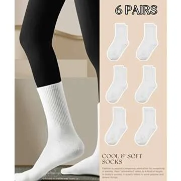 HAVE A TREE 3-6 Pack Womens Crew Lightweight Thin Casual Calf Socks Size 6-11 (H001-6W)