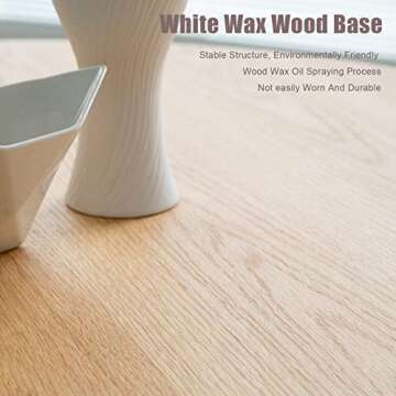 QQXX Round Pine Solid Wood Dining Table,Simplicity Kitchen Table with Wooden Pedestal Base,Leisure C...