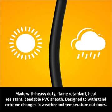 50 amp RV Generator Extension Cord, Heavy Duty Pure Copper with Handle, 14-50P Male and SS2-50R Twist Locking Female, 6AWG3C+8AWGC, ETL Listed (15 ft) by ClearMax