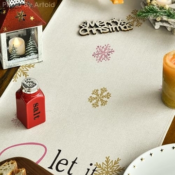 Artoid Mode Pink Christmas Tree Winter Table Runner