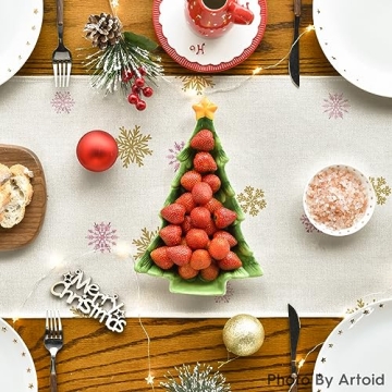 Artoid Mode Pink Christmas Tree Winter Table Runner