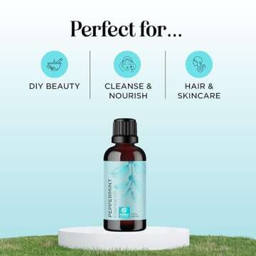 Peppermint Essential Oil for Diffuser Aromatherapy - 100% Pure Peppermint Oil for Hair Skin and Nail...