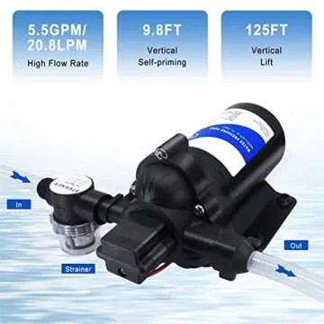 TDR Venus 12 volt RV Water Pump Water Pressure Booster Pump for Garden Hose Self Priming Water Pump 50psi 4gpm On Demand Water Pump for Kitchen Bathroom, Garden, Marine, Boats and Irrgration