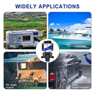 TDR Venus 12 volt RV Water Pump Water Pressure Booster Pump for Garden Hose Self Priming Water Pump 50psi 4gpm On Demand Water Pump for Kitchen Bathroom, Garden, Marine, Boats and Irrgration