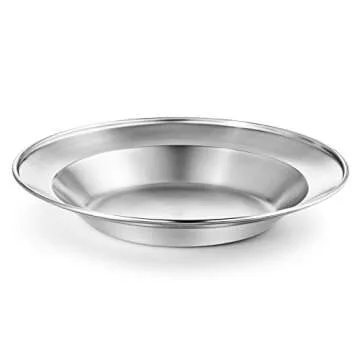 Unique Complete Messware Kit Polished Stainless Steel Dishes Set| Tableware| Dinnerware| Camping| Includes - Cups | Plates| Bowls| Cutlery| Comes in Mesh Bags (Single Person Green)