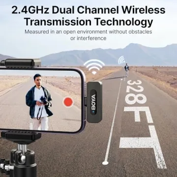 BOYA V3 Combo Wireless Microphone for iPhone/Andriod/PC/Laptop with USB-C/Lightning Port, 36H Battery Life with Charging Case, Noise Canceling Lapel Microphone Wireless Mini Mic for Video Recording