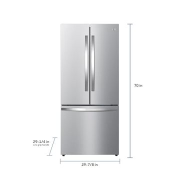 Kenmore 46-75525 29.88 Inch Counter-Depth French Door Refrigerator/Freezer with Fingerprint-Resistant Stainless Steel, Ice Maker, Quiet and Energy Efficient Inverter Compressor, 17.5 cu. ft.