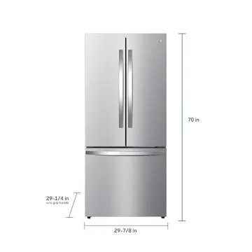 Kenmore 46-75525 29.88 Inch Counter-Depth French Door Refrigerator/Freezer with Fingerprint-Resistant Stainless Steel, Ice Maker, Quiet and Energy Efficient Inverter Compressor, 17.5 cu. ft.