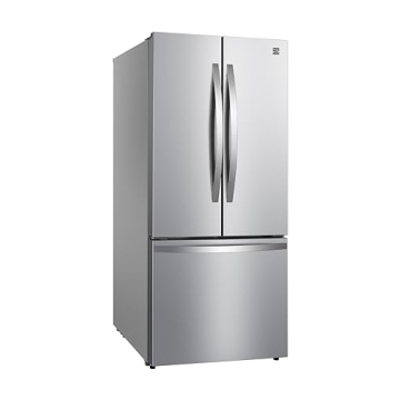 Kenmore 46-75525 29.88 Inch Counter-Depth French Door Refrigerator/Freezer with Fingerprint-Resistant Stainless Steel, Ice Maker, Quiet and Energy Efficient Inverter Compressor, 17.5 cu. ft.