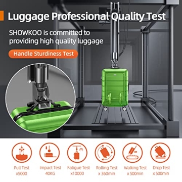 SHOWKOO Expandable Luggage Set Durable PC+ABS 3pcs Green