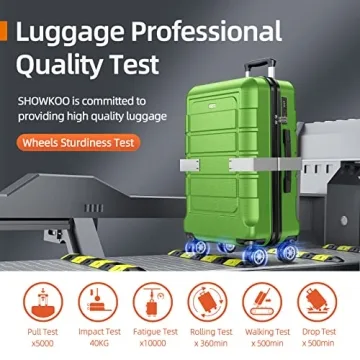 SHOWKOO Expandable Luggage Set Durable PC+ABS 3pcs Green