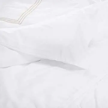 Amazon Basics Embroidered Hotel Stitch Duvet Set - King Size