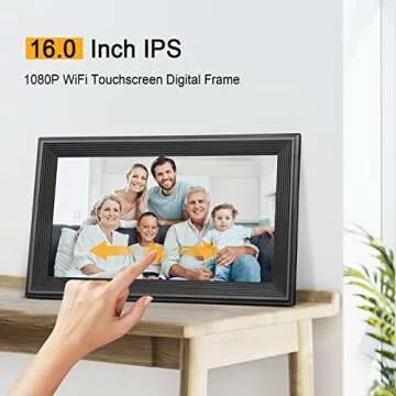 Livingpai 16 inch WiFi Digital Picture Frame, Touch Screen Smart Digital Photo Frame with 32GB Stora...