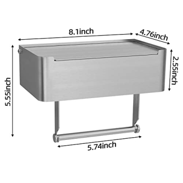 Stylish JUYSON Toilet Paper Holder with Shelf for Wipes