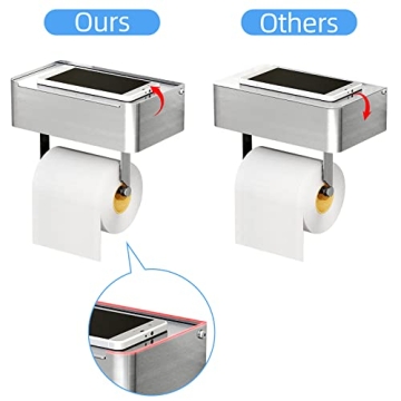 Stylish JUYSON Toilet Paper Holder with Shelf for Wipes