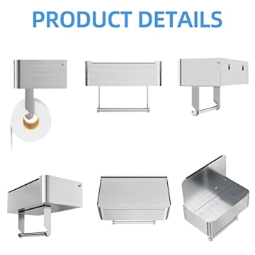 Stylish JUYSON Toilet Paper Holder with Shelf for Wipes