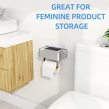 Stylish JUYSON Toilet Paper Holder with Shelf for Wipes