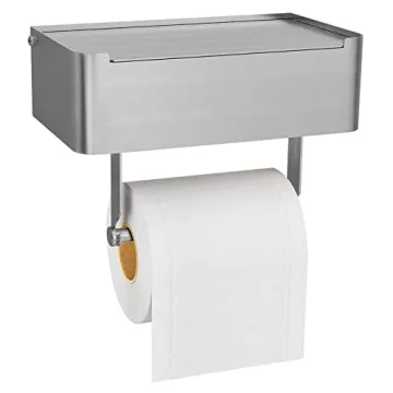 Stylish JUYSON Toilet Paper Holder with Shelf for Wipes