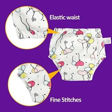 MooMoo Baby 6 Packs Cotton Training Pants Reusable Toddler Potty Training Underwear for Boy and Girl Mermaid-2T Pink