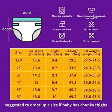 MooMoo Baby 6 Packs Cotton Training Pants Reusable Toddler Potty Training Underwear for Boy and Girl Mermaid-2T Pink